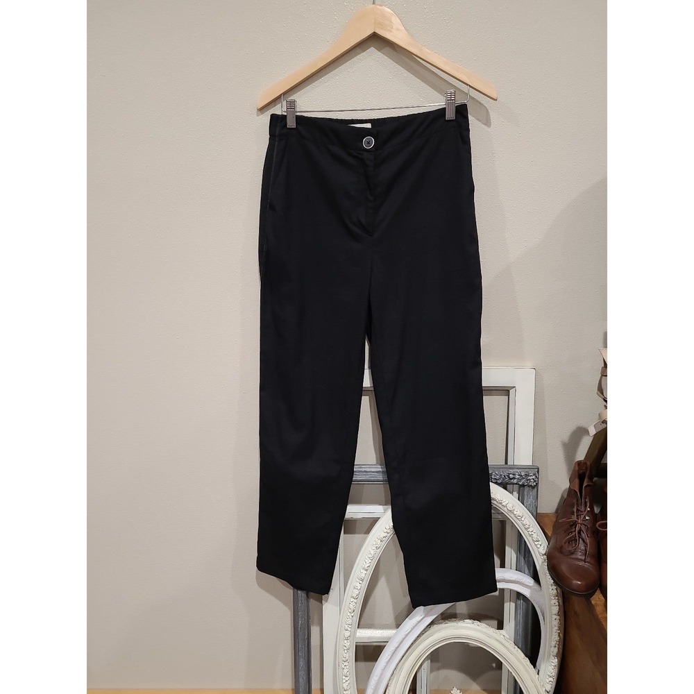 Maeve by‎ Anthropologie Women SZ 6 Black Trouser w/tuxedo stripe